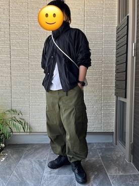 「GU（ジーユー）のアイテム（ナイロンジャケット）」を使った、FN-SCARさん（メンズ・165cm）の春コーディネート