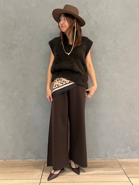 「アイテム（ストール/ショール）」を使った、chaos_kaeさん（レディース・160cm）の秋コーディネート