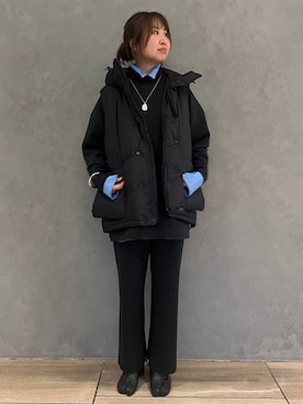 「アイテム（ダウンベスト）」を使った、chaos_kaeさん（レディース・160cm・40代）の秋コーディネート