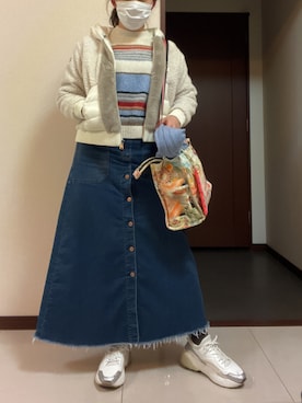 「MARC JACOBS（マークジェイコブス）のアイテム（トートバッグ）」を使った、ろっきー24さん（レディース・165cm）の冬コーディネート