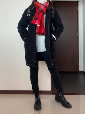 「Abercrombie&Fitch（アバークロンビーアンドフィッチ）のアイテム（ニット/セーター）」を使った、ろっきー24さん（レディース・165cm）の冬コーディネート