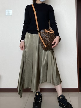 「MM6 Maison Margiela（ｴﾑｴﾑｼｯｸｽ ﾒｿﾞﾝ ﾏﾙｼﾞｪﾗ）のアイテム（スカート）」を使った、ろっきー24さん（レディース・165cm）の秋コーディネート