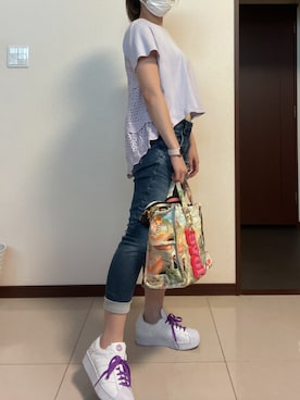 「MARC JACOBS（マークジェイコブス）のアイテム（トートバッグ）」を使った、ろっきー24さん（レディース・165cm）の秋コーディネート