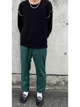 「緑」｜「アイテム（ニット/セーター）」を使った、iii404さん（メンズ・172cm）の春コーディネート