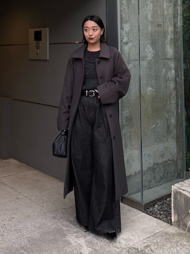 「黒コーデ」｜miuさん（レディース・158cm）の秋コーディネート