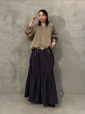 「Lui's（ルイス）のアイテム（ブルゾン）」を使った、miuさん（レディース・158cm）の春コーディネート