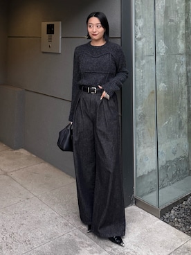 「黒コーデ」｜miuさん（レディース・158cm）の秋コーディネート