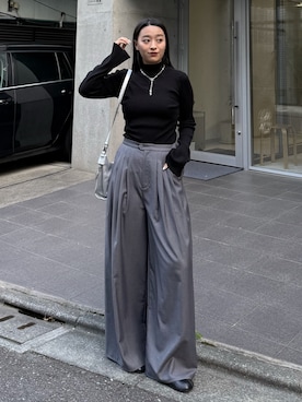 「黒コーデ」｜miuさん（レディース・158cm）の秋コーディネート