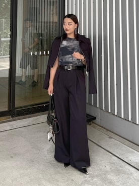 「アイテム（テーラードジャケット）」を使った、miuさん（レディース・158cm）の夏コーディネート