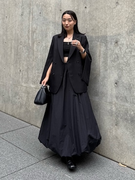 「黒コーデ」｜miuさん（レディース・158cm）の秋コーディネート