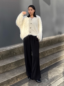 「スラックスパンツ」｜「アイテム（アクセサリー）」を使った、miuさん（レディース・158cm）の夏コーディネート