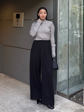 「スラックスパンツ」｜miuさん（レディース・158cm）の秋コーディネート