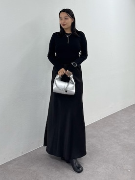 「黒コーデ」｜miuさん（レディース・158cm）の秋コーディネート