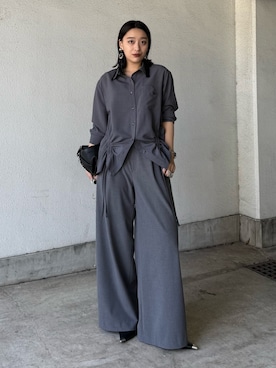 「Lui's（ルイス）のアイテム（スラックス）」を使った、miuさん（レディース・158cm）の春コーディネート