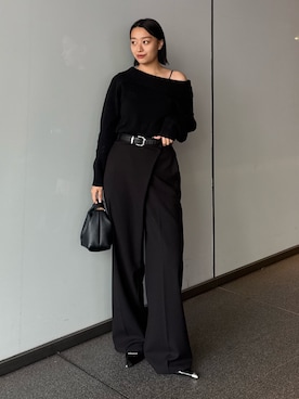 「アイテム（トートバッグ）」を使った、miuさん（レディース・158cm）の秋コーディネート