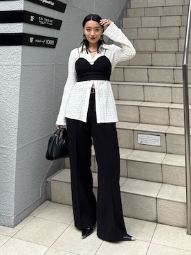 「Lui's（ルイス）のアイテム（スラックス）」を使った、miuさん（レディース・158cm）の春コーディネート