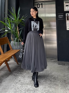 「アイテム（ブーツ）」を使った、miuさん（レディース・158cm）の夏コーディネート