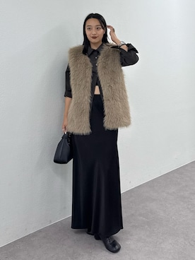 「Lui's（ルイス）のアイテム（シャツ/ブラウス）」を使った、miuさん（レディース・158cm）の秋コーディネート