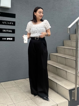 「綺麗めコーデ」｜「アイテム（Tシャツ/カットソー）」を使った、miuさん（レディース・158cm）の夏コーディネート