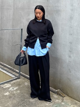 「黒コーデ」｜miuさん（レディース・158cm）の秋コーディネート