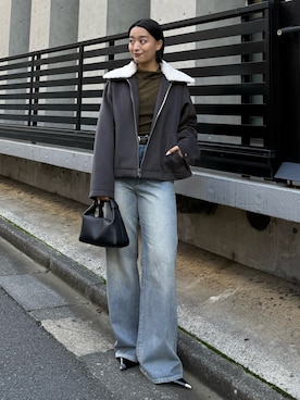 「ショートブルゾン」｜miuさん（レディース・158cm）の秋コーディネート