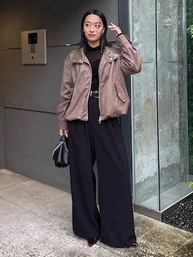 「Lui's（ルイス）のアイテム（パンツ）」を使った、miuさん（レディース・158cm）の秋コーディネート