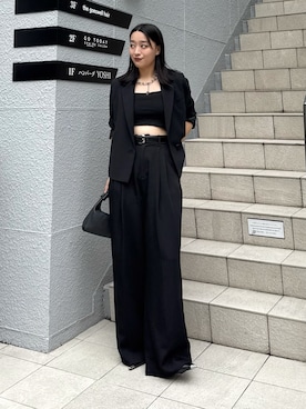 「黒コーデ」｜miuさん（レディース・158cm）の秋コーディネート