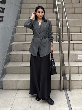 「Lui's（ルイス）のアイテム（シャツ/ブラウス）」を使った、miuさん（レディース・158cm）の夏コーディネート