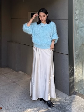 「アイテム（ネックレス）」を使った、miuさん（レディース・158cm）の夏コーディネート