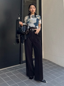 「Lui's（ルイス）のアイテム（スラックス）」を使った、miuさん（レディース・158cm）の春コーディネート