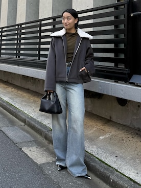 「ショートブルゾン」｜miuさん（レディース・158cm）の秋コーディネート