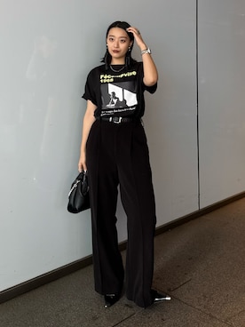 「Lui's（ルイス）のアイテム（スラックス）」を使った、miuさん（レディース・158cm）の春コーディネート