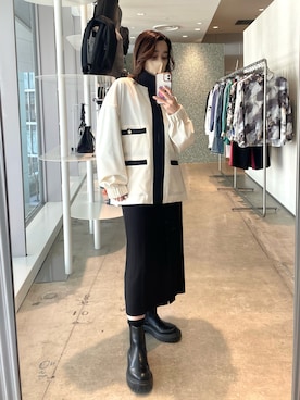 「Lui's（ルイス）のアイテム（ブルゾン）」を使った、miuさん（レディース・158cm）の春コーディネート