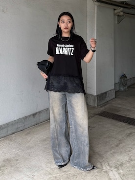 「Lui's（ルイス）のアイテム（パンツ）」を使った、miuさん（レディース・158cm）の春コーディネート