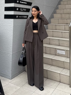 「アイテム（テーラードジャケット）」を使った、miuさん（レディース・158cm）の夏コーディネート