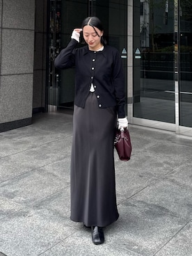 「モノトーンスタイル」｜miuさん（レディース・158cm）の秋コーディネート