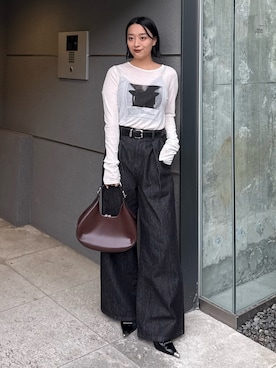 「モノトーンスタイル」｜miuさん（レディース・158cm）の秋コーディネート