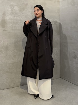 「アイテム（チェスターコート）」を使った、miuさん（レディース・158cm）の秋コーディネート