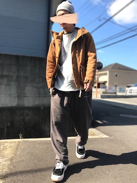 「MONKEY TIME（モンキータイム）のアイテム（マウンテンパーカー）」を使った、munikunさん（メンズ・168cm）の秋コーディネート