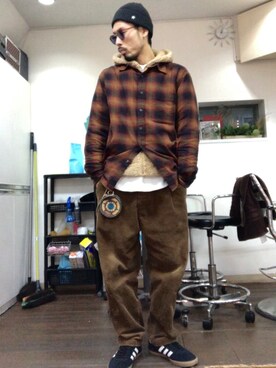 「CONVERSE TOKYO（コンバーストウキョウ）のアイテム（帽子）」を使った、tkc18さん（メンズ・173cm）の冬コーディネート