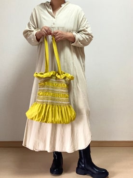 「Bou Jeloud（ブージュルード）のアイテム（ワンピース/ドレス）」を使った、森本さん（レディース・163cm）の秋コーディネート