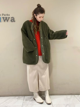 「キルトジャケット」｜「アイテム（その他アウター）」を使った、sumiさん（レディース・161cm）の冬コーディネート