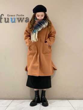 「Green　Parks（グリーンパークス）のアイテム（その他アウター）」を使った、sumiさん（レディース・161cm）の冬コーディネート