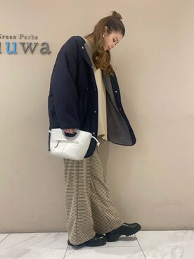 「キルトジャケット」｜「アイテム（その他アウター）」を使った、sumiさん（レディース・161cm）の冬コーディネート