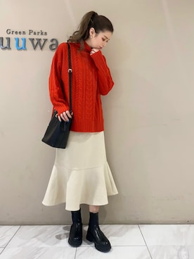 「Petit fleur（プチフルール）のアイテム」を使った、sumiさん（レディース・161cm）の冬コーディネート