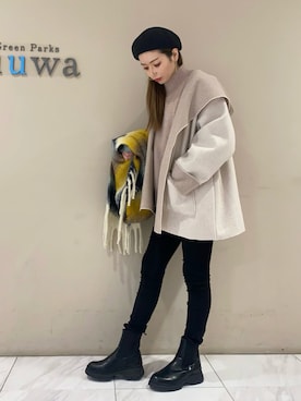 「ELENCARE DUE（エレンカーレデュエ）のアイテム（その他アウター）」を使った、sumiさん（レディース・161cm）の秋コーディネート