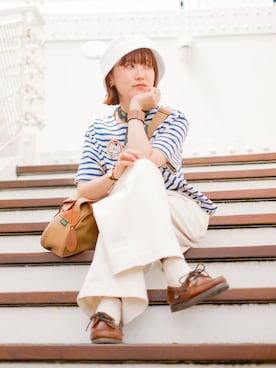 「GYMPHLEX（ジムフレックス）のアイテム」を使った、しおりさん（レディース・155cm）の夏コーディネート