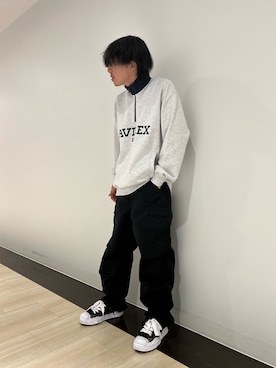 「AVIREX（アヴィレックス）のアイテム（アクセサリー）」を使った、kujinさん（メンズ・172cm）の冬コーディネート