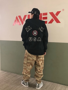 「AVIREX（アヴィレックス）のアイテム（アクセサリー）」を使った、kujinさん（メンズ・172cm）の秋コーディネート