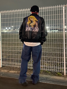 「アパレルスタッフ」｜「アイテム（ミリタリージャケット）」を使った、kujinさん（メンズ・172cm）の冬コーディネート